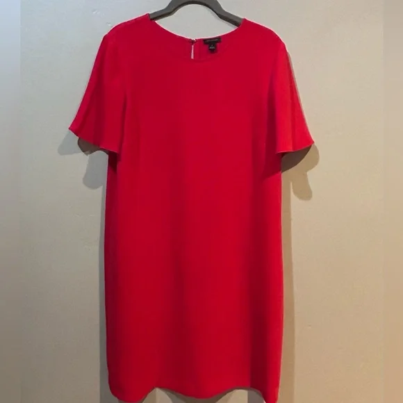 Ann Taylor Cherry Red Flutter Sleeve Sheath Dress Women’s Size 8 - Picture 1 of 5